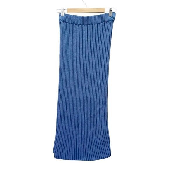 Anthropologie Chunky Knit Midi Sweater Skirt Cornflower Blue Women’s Size Medium - Picture 3 of 11
